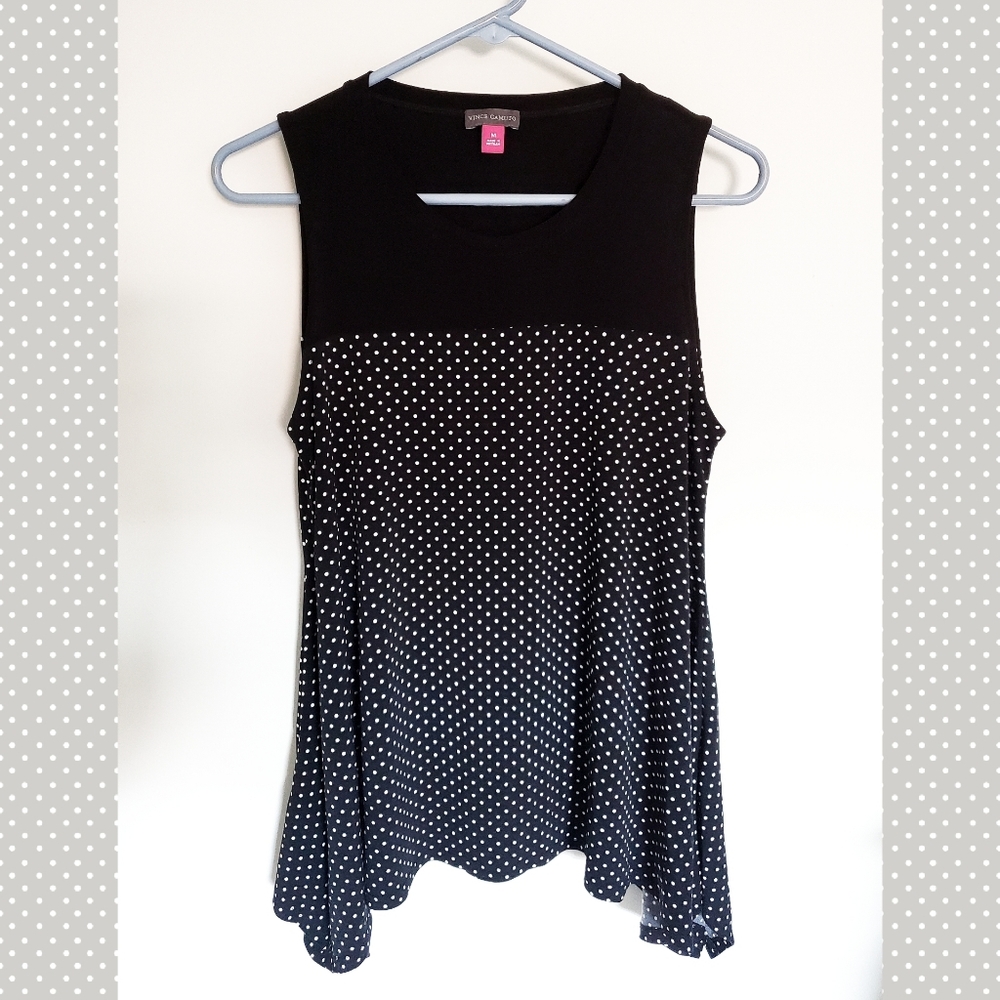 Vince Camuto | polka dot sleeveless top